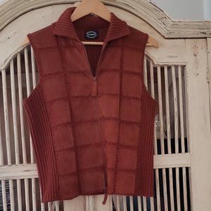 Designer Studio Originals Vest with patchwork Leather Panels